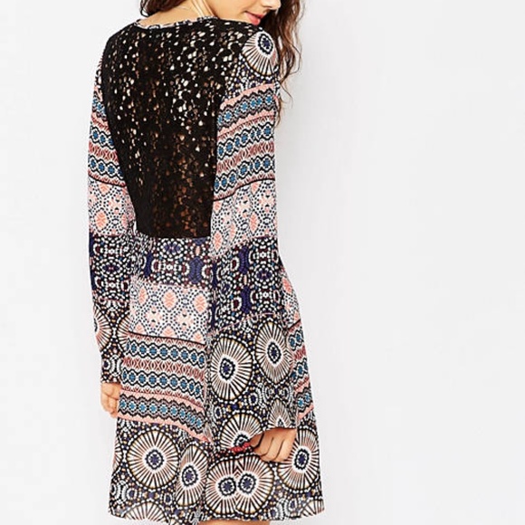 ASOS Skater Dress in Paisley Print with Lace Back - Picture 6 of 12